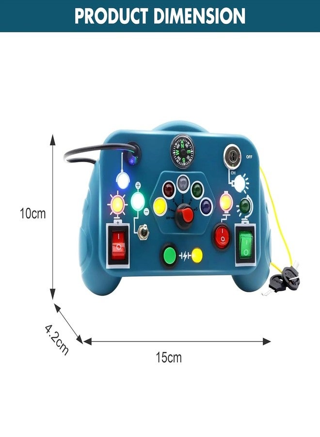 Chocozone Montessori Busy Board with Led Lights Travel Friendly Educational Gaming Console Preschool Toys for Kids Busy Board for Toddlers 1-3 Years ( Blue) - Image 2